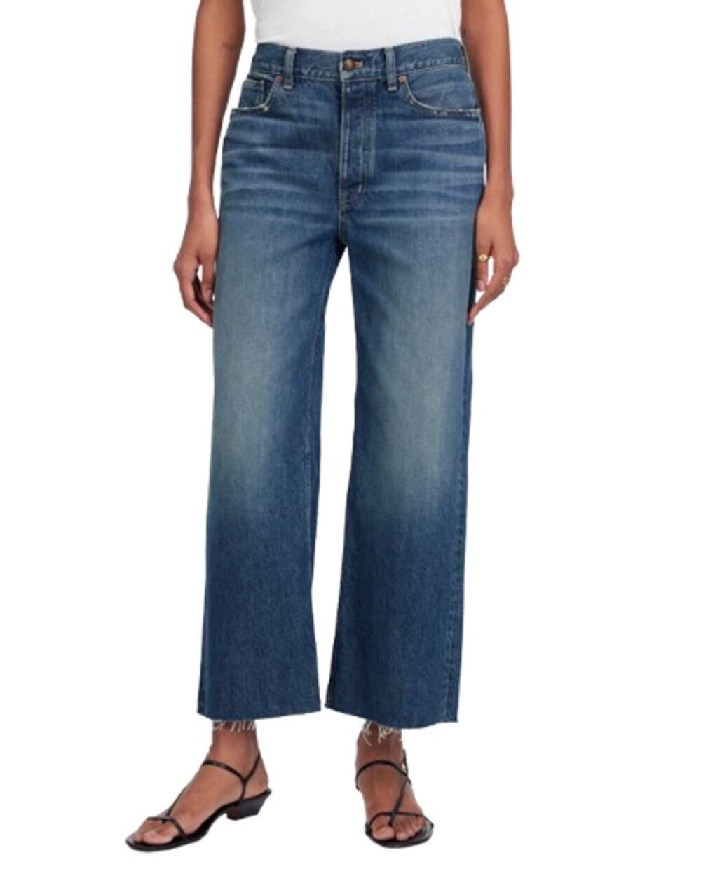 MADEWELL Women's Baggy Crop Jeans Size 32 US 14 Croswell Blue NU172 Denim NWT